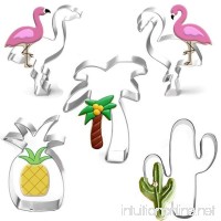 Tropical Cookie Cutter Set - 2pcs Flamingo And Pineapple Cactus Palm Tree A total of 5 Cookie Cutters - B07DKDGQFV